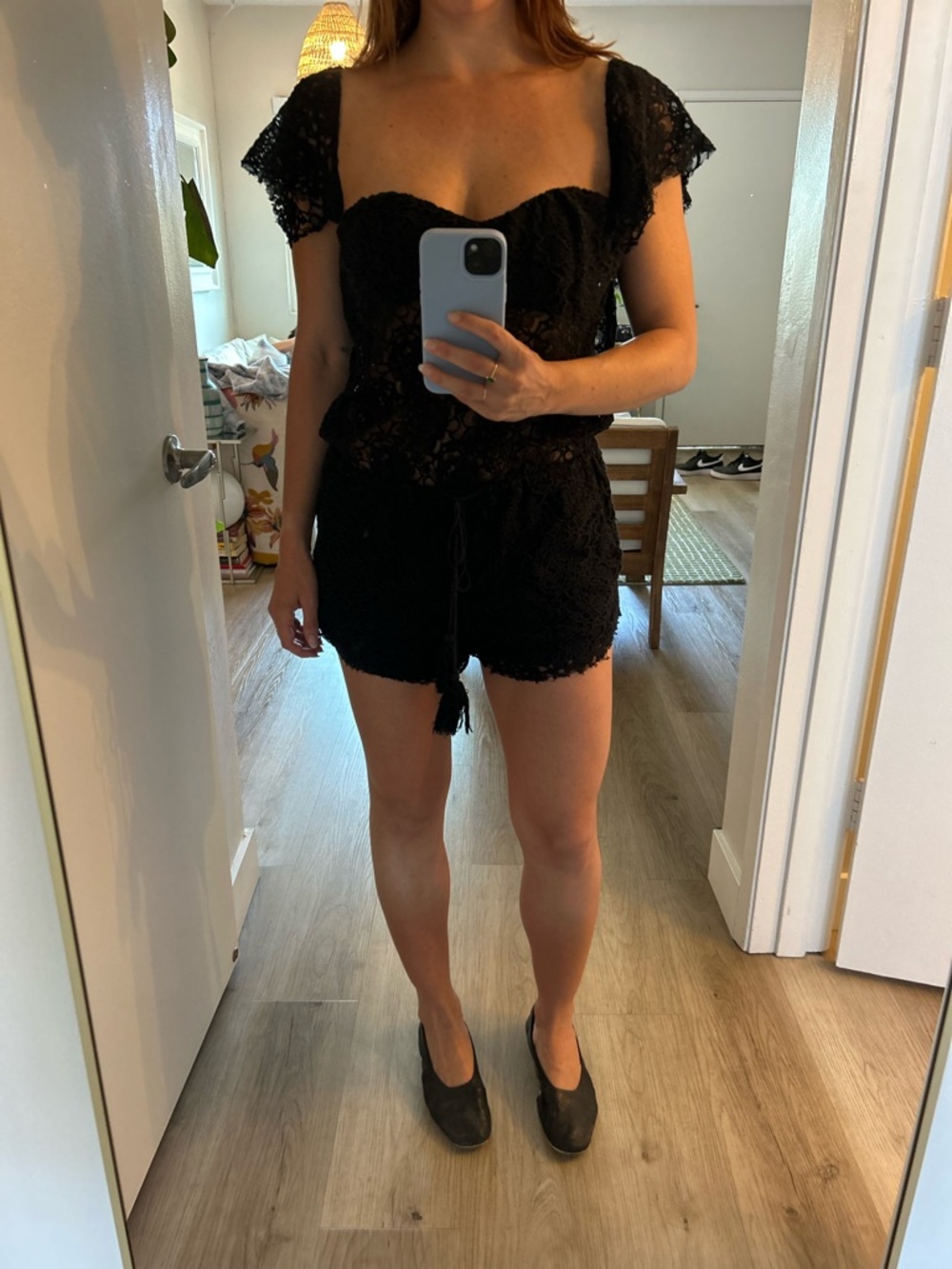 Stella Laguna Beach Black Lace Chemise Romper
